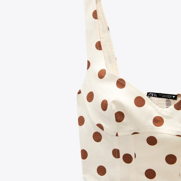NWT - Zara Polka Dot Crop Top - Picture 7 of 8